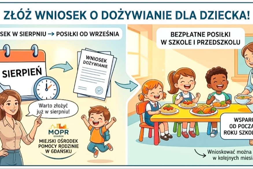 Gdańsk: Wnioski o bezpłatne obiady dla dzieci do MOPR