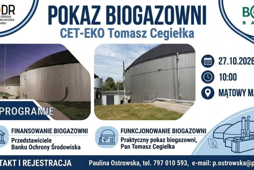 PODR: Jak działa biogazownia? Bezpłatny pokaz w powiecie malborskim